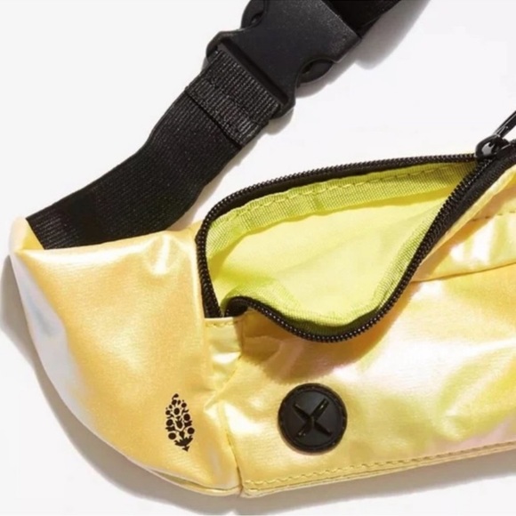 Free People- NWOT FP Movement Reflective Sling Runner Bag in Yellow - Picture 2 of 3